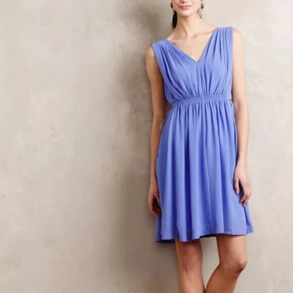 NWT Anthropologie HD in Paris Lavana V-Neck Fit & Flare Tie Waist Dress Size 6 - Picture 2 of 9